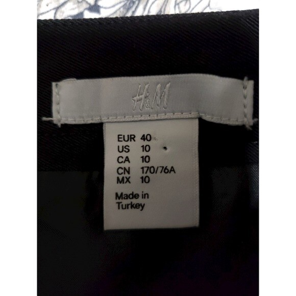 H&M Black and Cream Sofisticated Floral Pencil Skirt - Size 10 - Picture 3 of 11
